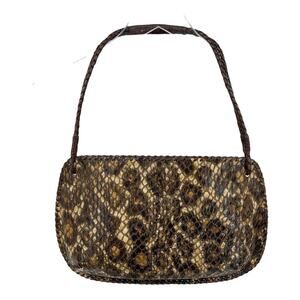 Sondra Roberts Snake Embossed Faux Leather Textured Shoulder Bag Tote Purse
